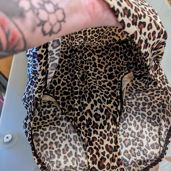 VINTAGE ESTHER WILLIAMS LEOPARD PRINT RUCHED HALTER ONE PIECE PIN UP SZ 16 W - Picture 7 of 12